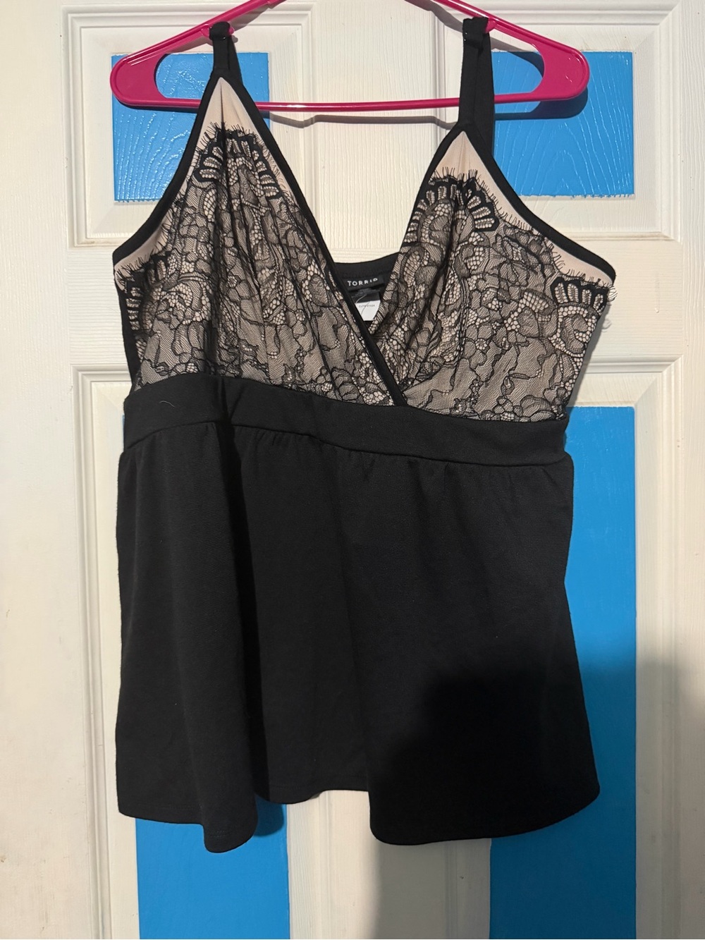 torrid Black Lace Overlay Camisole with Nude Lining